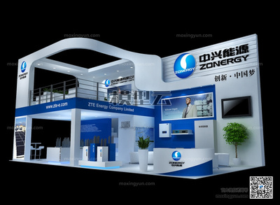 中兴能源展览展示展台设计 3D模型与平面设计的融合创新